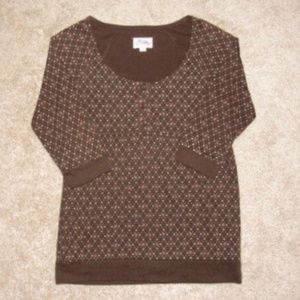 Women's Dark Brown Knit Scope Neck Shirt